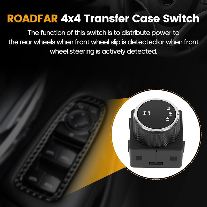 ROADFAR 4WD Wheel Drive Switch Fits 2008-2013 For Chevrolet Silverado & For GMC Sierra Series 15913725 20972859 20977289 25878426 1S12198 SW9278 - Image 2